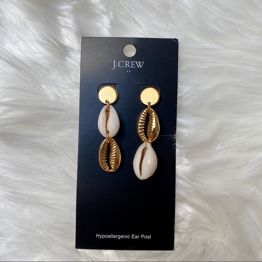 J.Crew Factory Cowrie Shell Drop Earrings - Picture 1 of 4